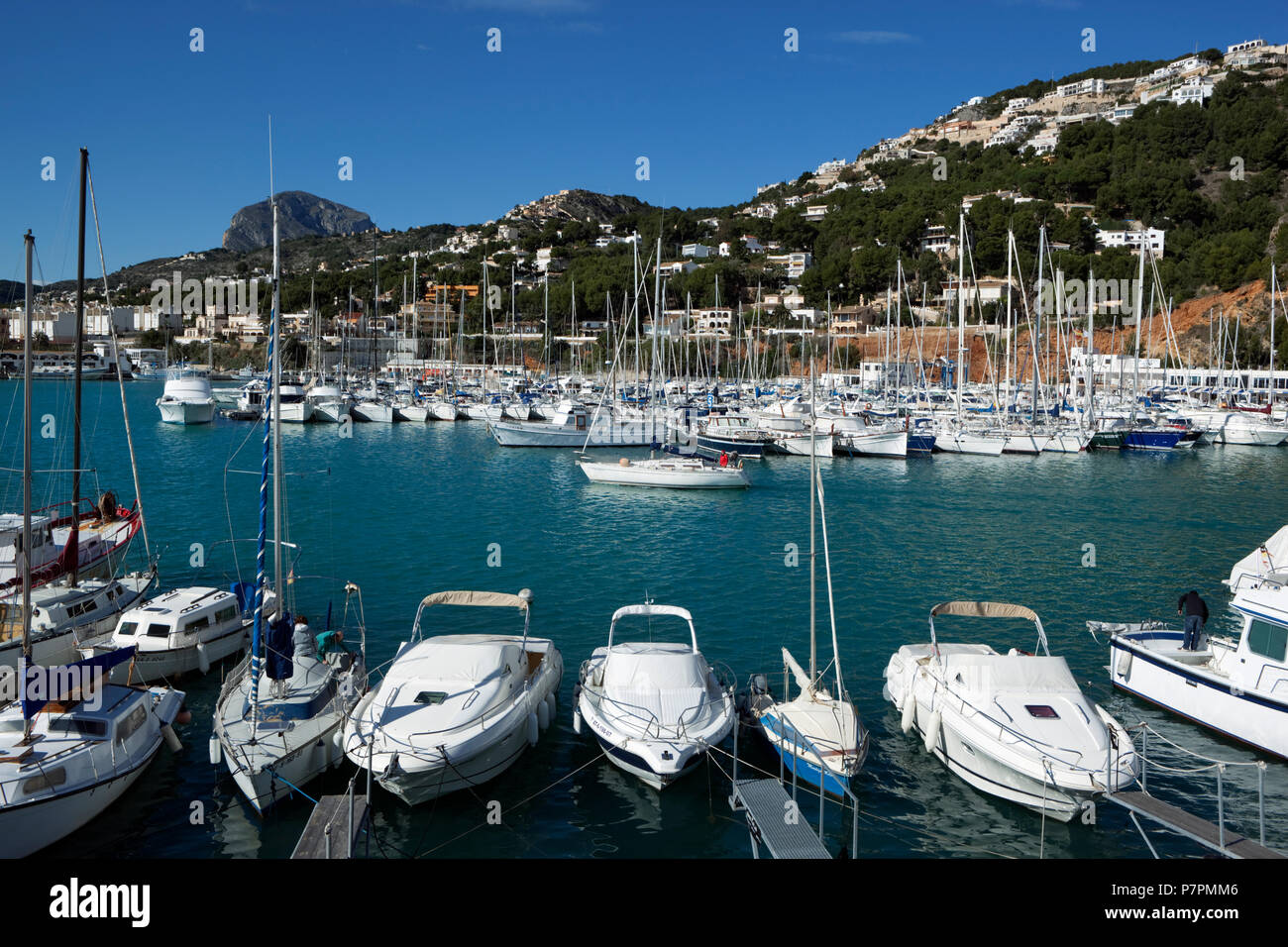 Vista su marina yacht di Xavia Foto Stock