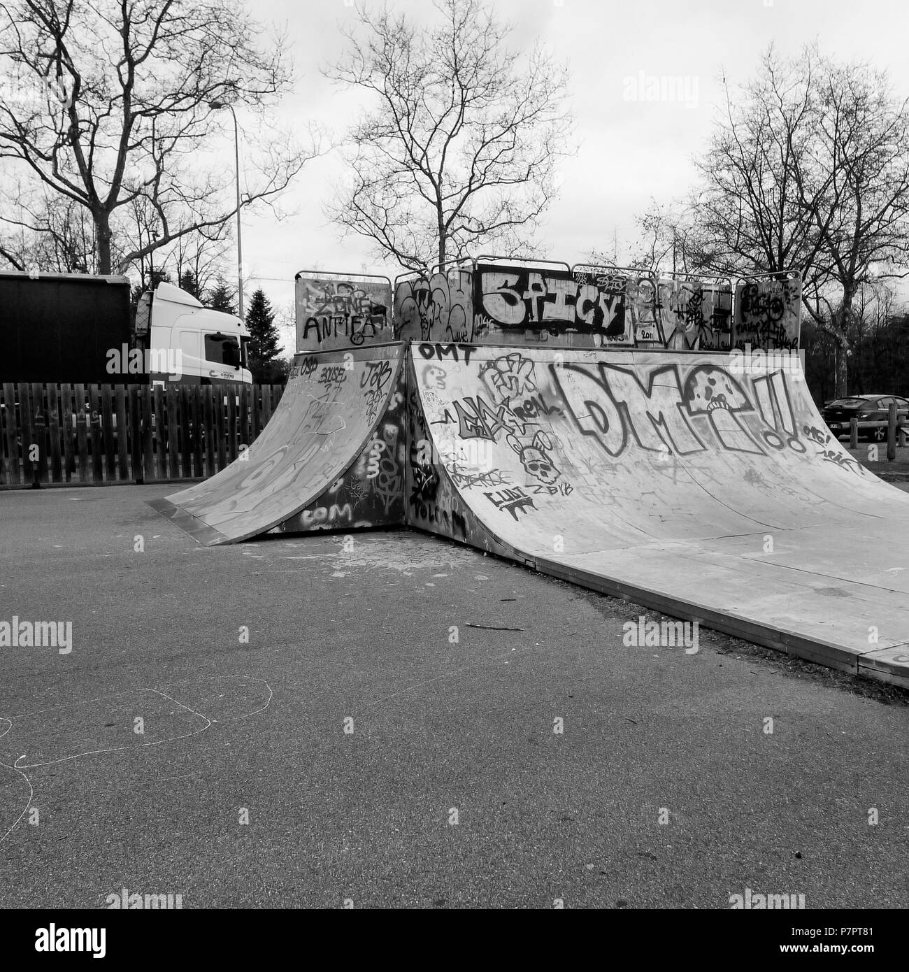 Skate Park, Bron, Francia Foto Stock