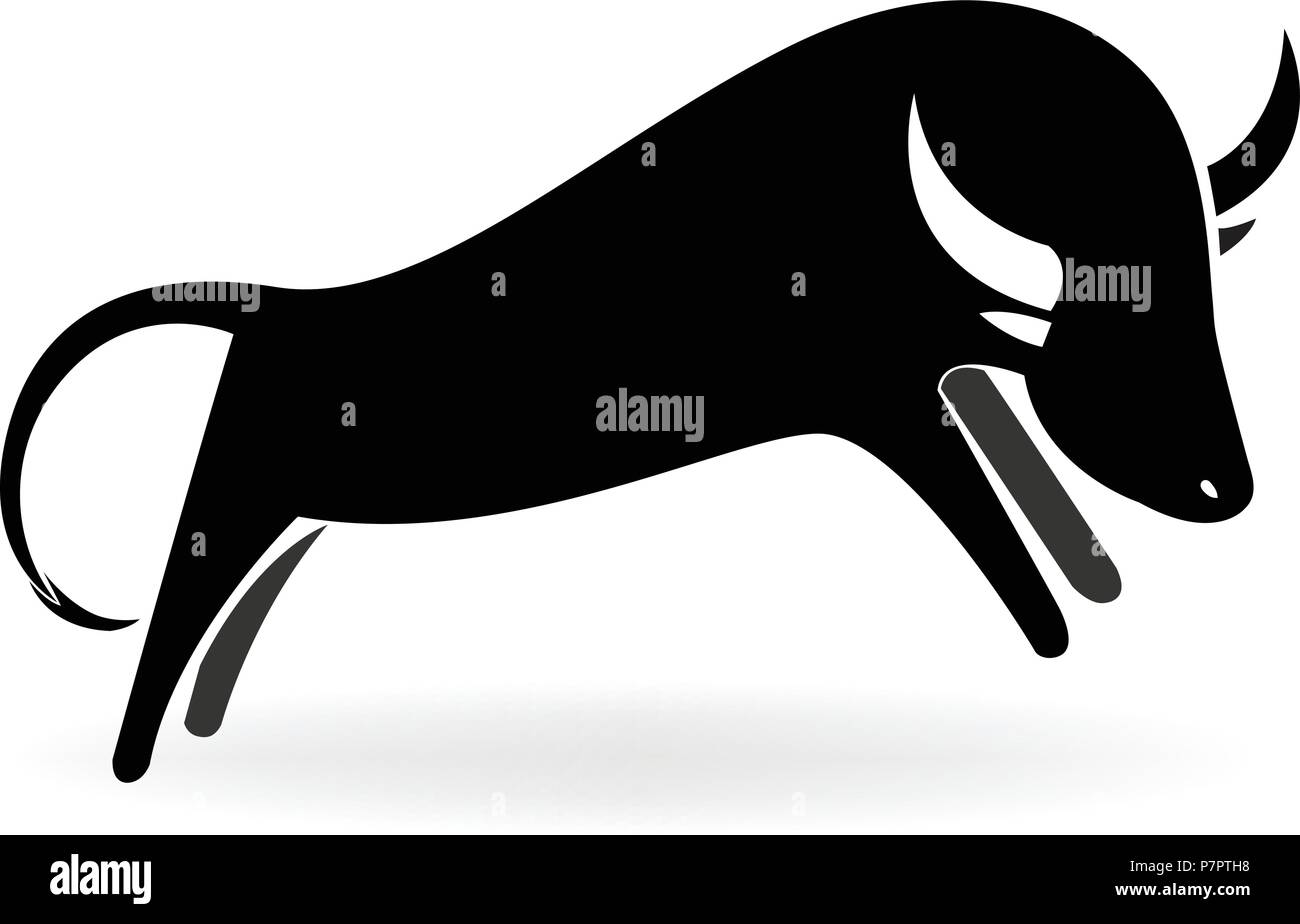 Black Bull icona vettore illustrazione design Illustrazione Vettoriale