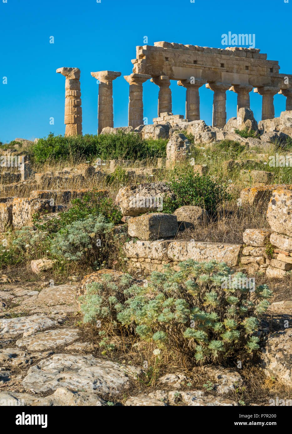 Le rovine di Selinunte, sito archeologico e antica città greca in Sicilia, Italia. Foto Stock