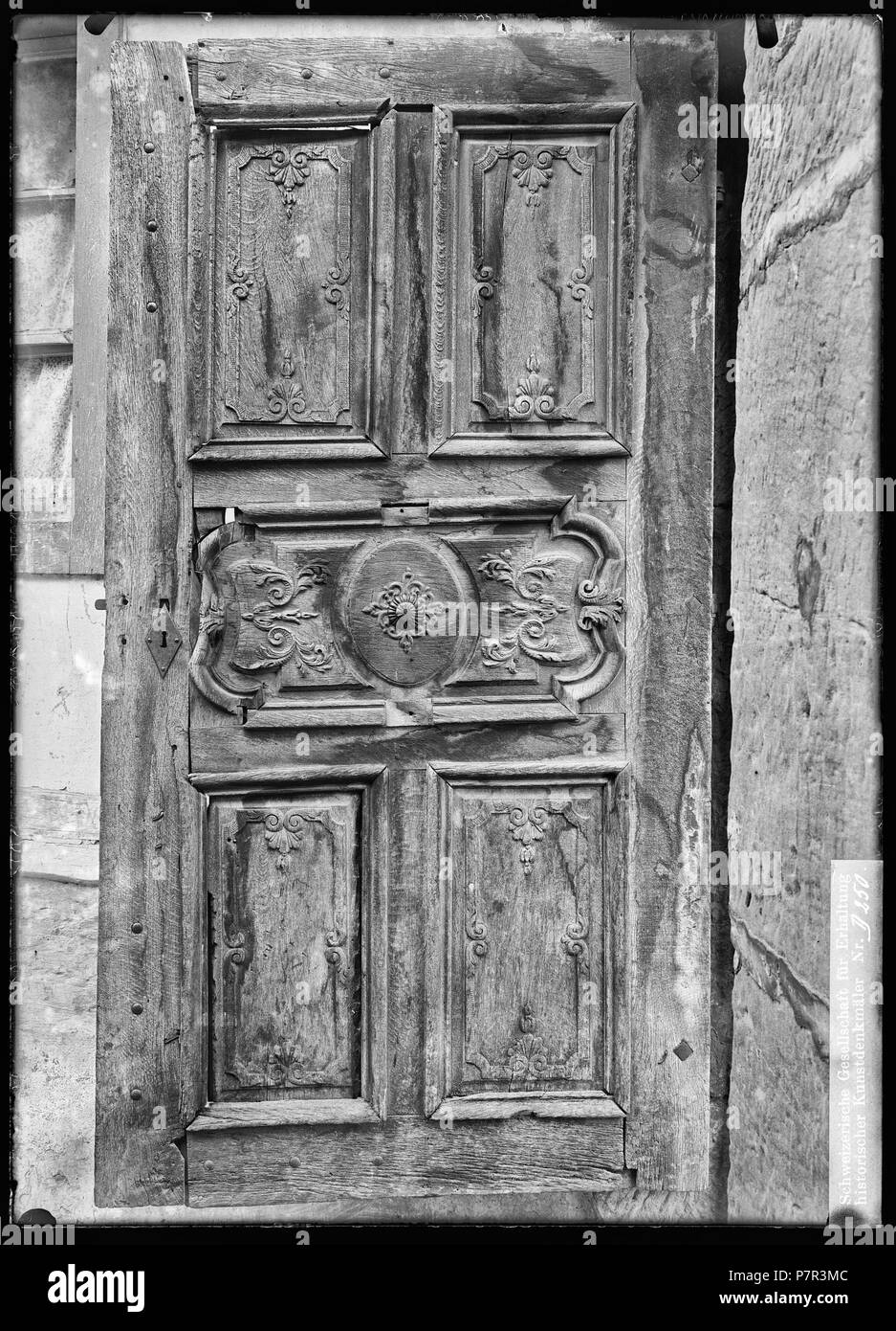 71 CH-NB - Friburgo, Maison, Porte d'entrée, vue partielle - Collezione Max van Berchem - EAD-6835 Foto Stock