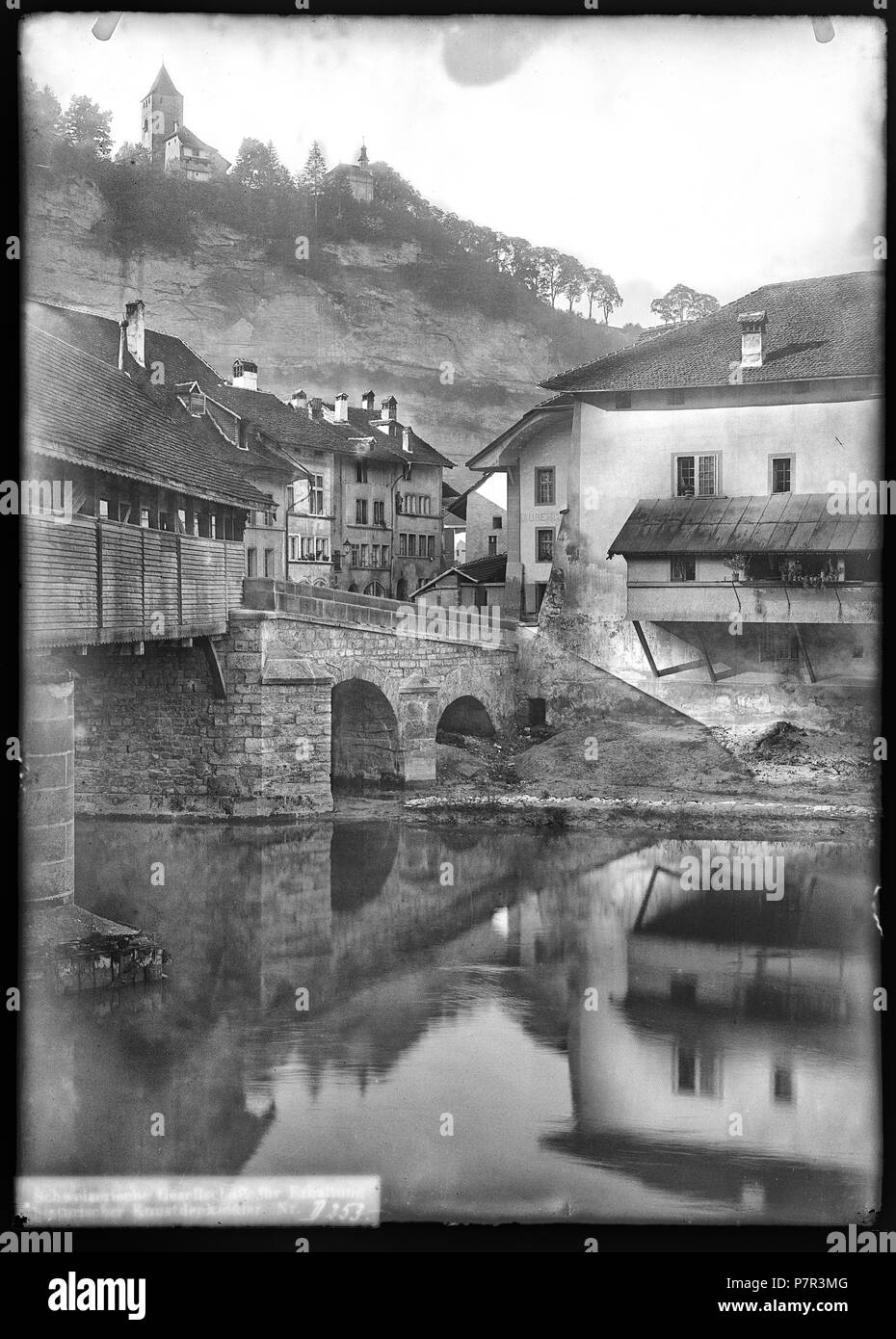 Friburgo, Pont de Berne, vue partielle; vue de la partie adventive du pont de Berne. Settembre 1899 71 CH-NB - Friburgo, Pont de Berne, vue partielle - Collezione Max van Berchem - EAD-6838 Foto Stock