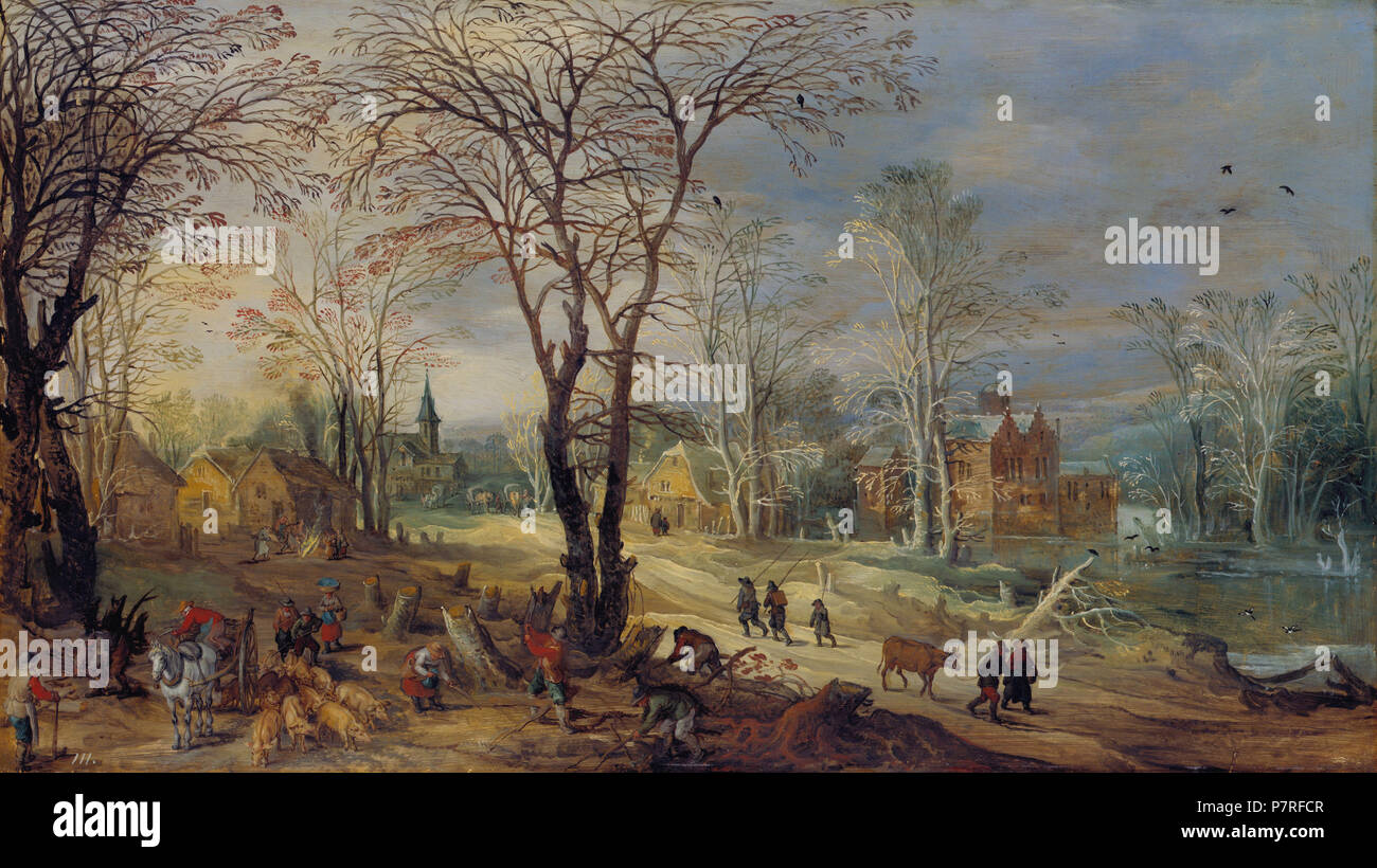 Inglese: autunno (dalle quattro stagioni) olio su pannello 54,8 x 96,7 cm circa 1612-1615 . tra circa 1612 e circa 1615 29 Autunno, da Joos de Momper Foto Stock