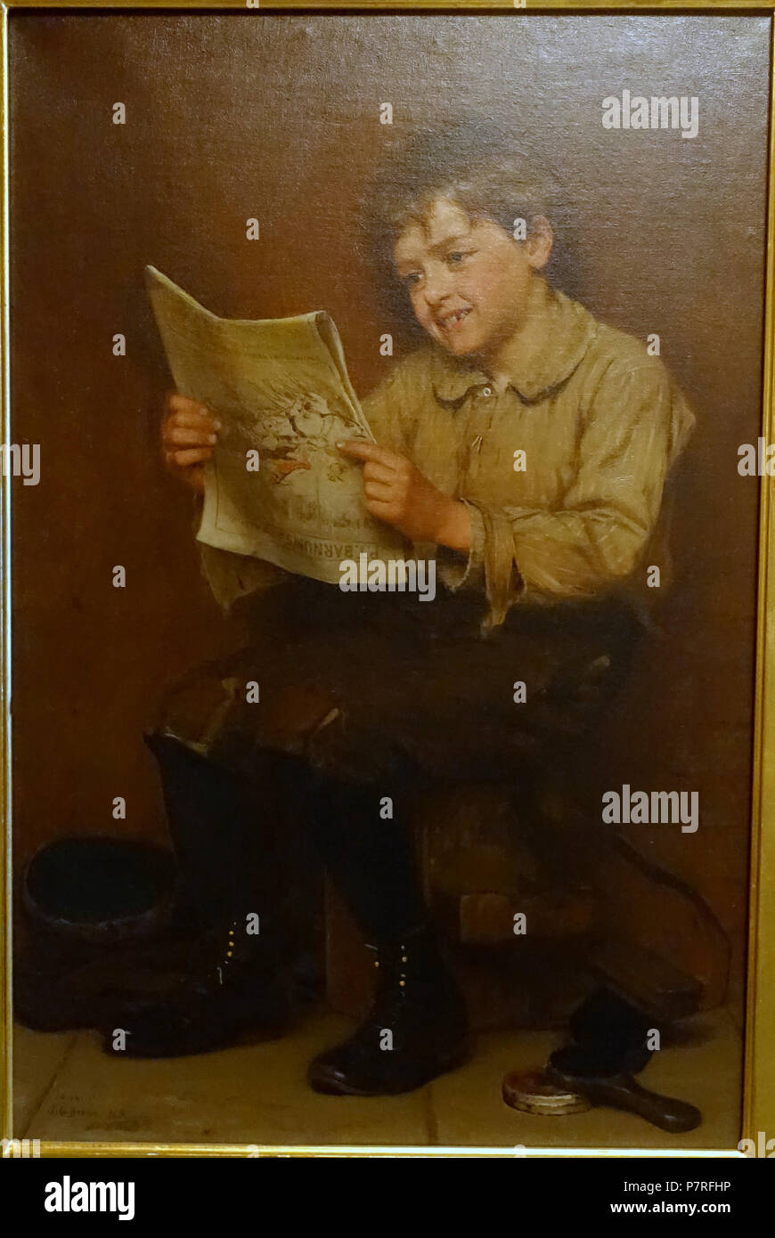 370 Il più grande spettacolo sulla Terra, da John George Brown, 1800, olio su tela - Cà d'Zan - John e Mable Ringling Museum of Art - Sarasota, FL - DSC00362 Foto Stock