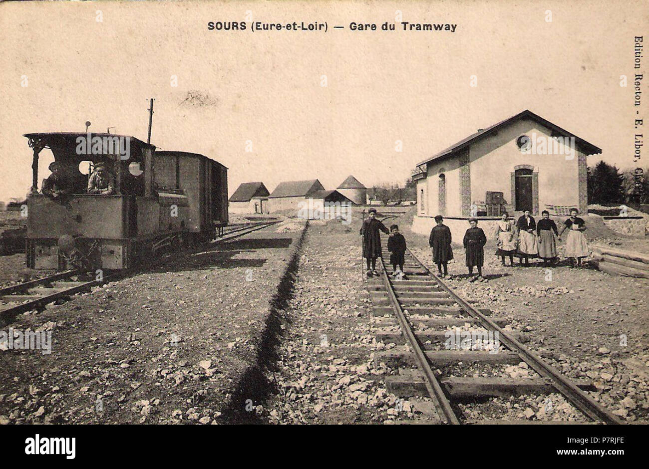 Français : Gare du tram, Sour, Eure-et-Loir (Francia). Inglese: stazione del tram, Sour, Eure-et-Loir (Francia). Inconnue, antérieure à 1933. 351 Sour Gare des Tramways d'Eure-et-Loir (Francia) Foto Stock