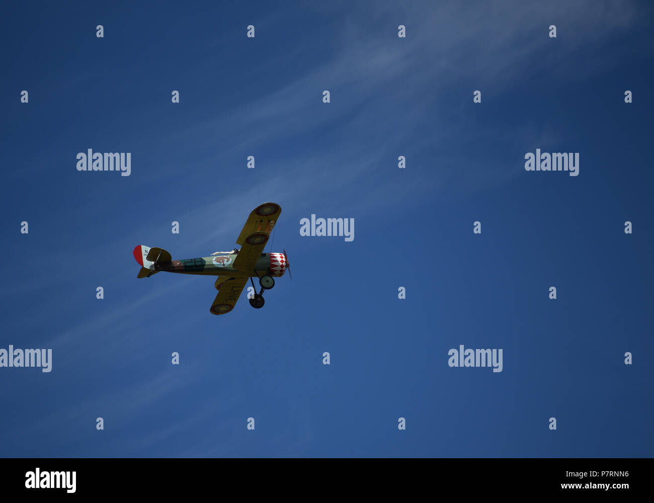 Nieuport 28, LX-NIE, Centenario Air Show; Musee de la Grande Guerre, WWI, Meaux, Seine-et-Marne, Ile-de-France, Francia, Europa Foto Stock