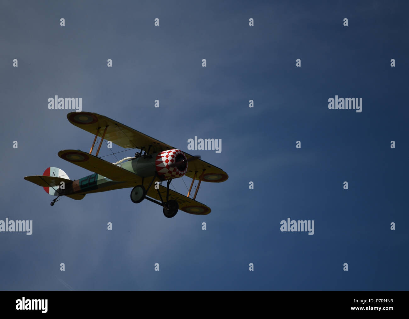 Nieuport 28, LX-NIE, Centenario Air Show; Musee de la Grande Guerre, WWI, Meaux, Seine-et-Marne, Ile-de-France, Francia, Europa Foto Stock