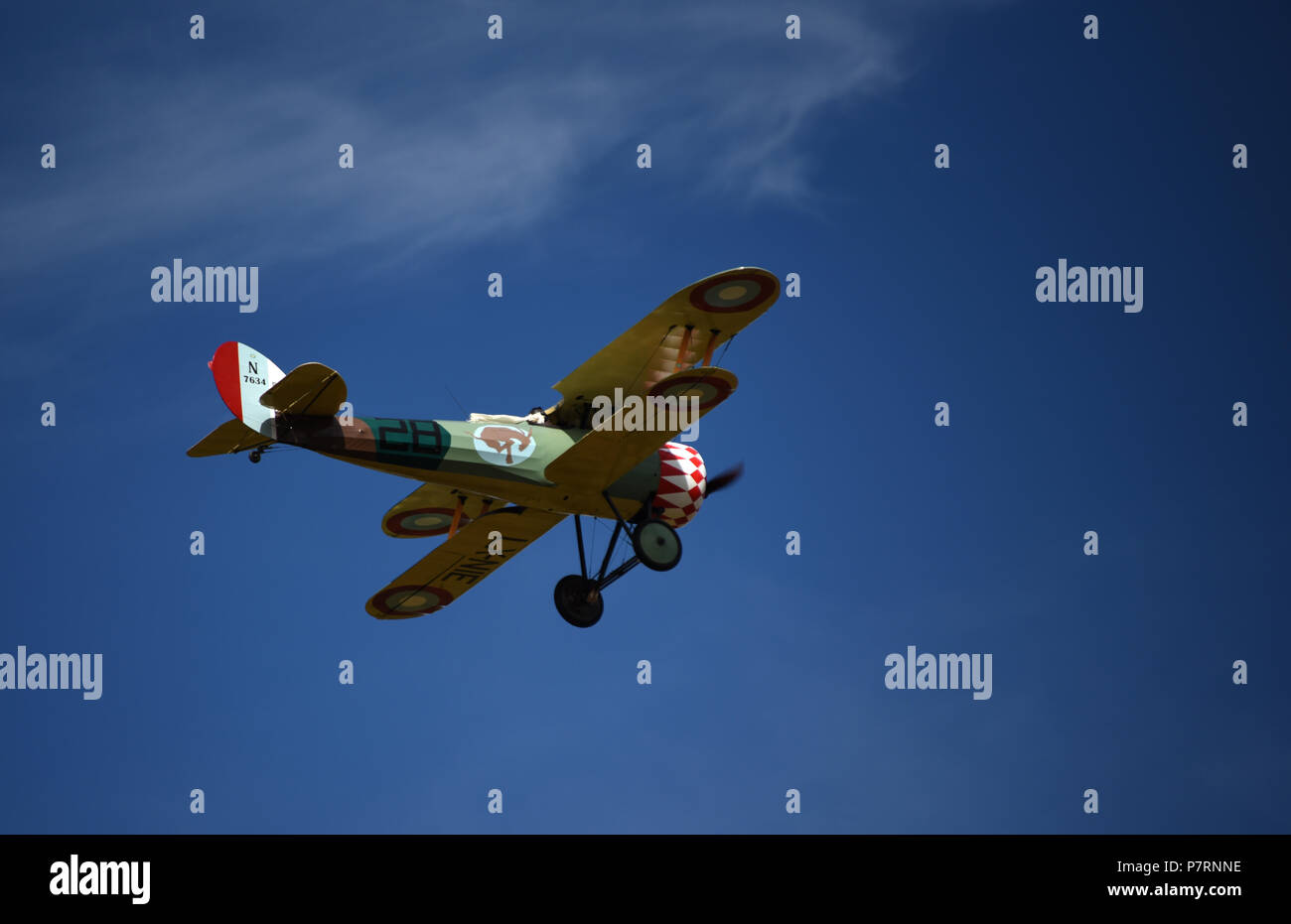 Nieuport 28, LX-NIE, Centenario Air Show; Musee de la Grande Guerre, WWI, Meaux, Seine-et-Marne, Ile-de-France, Francia, Europa Foto Stock