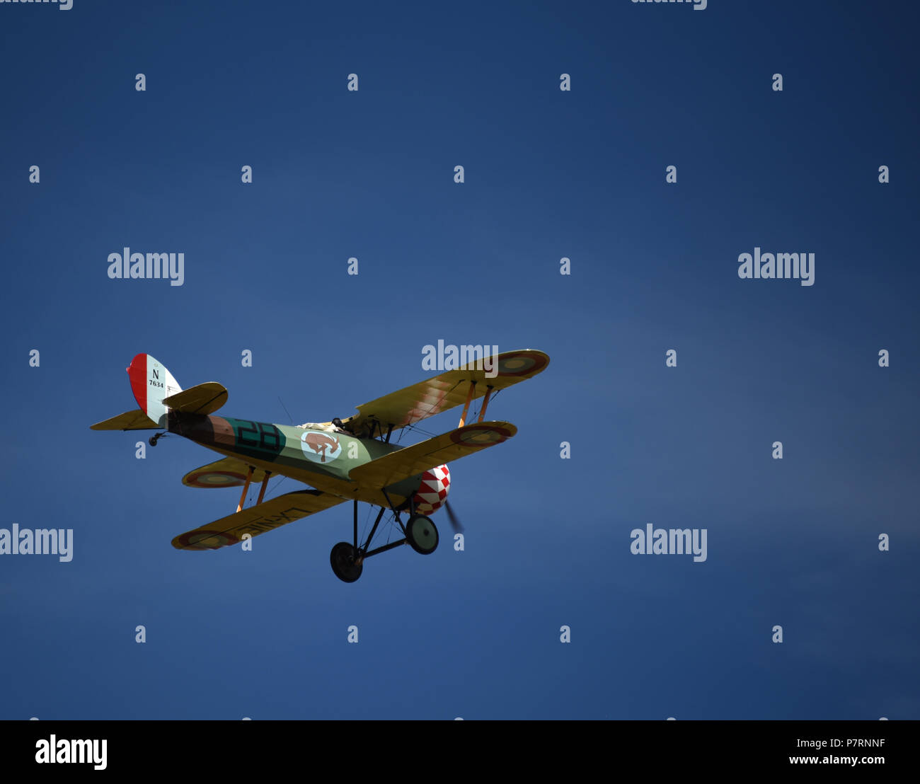 Nieuport 28, LX-NIE, Centenario Air Show; Musee de la Grande Guerre, WWI, Meaux, Seine-et-Marne, Ile-de-France, Francia, Europa Foto Stock