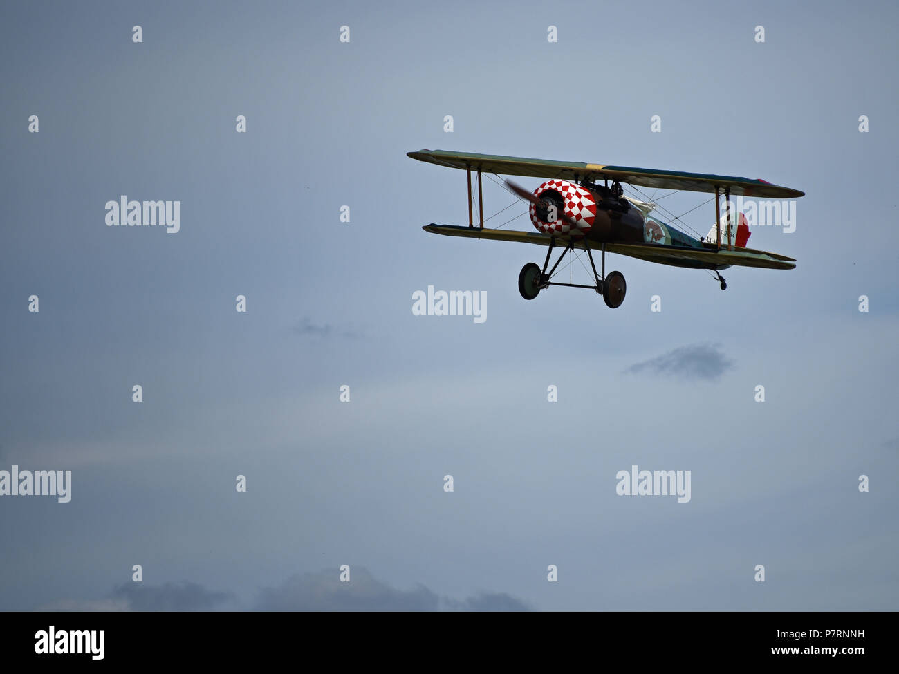 Nieuport 28, LX-NIE, Centenario Air Show; Musee de la Grande Guerre, WWI, Meaux, Seine-et-Marne, Ile-de-France, Francia, Europa Foto Stock