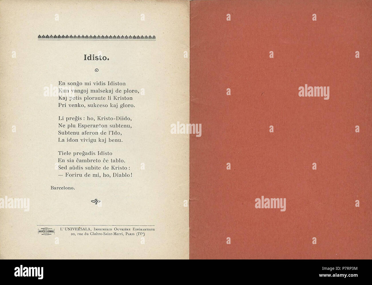 Esperanto: Poemaro . 1911 6 1911 Poemaro Tiflisano 16 Foto Stock