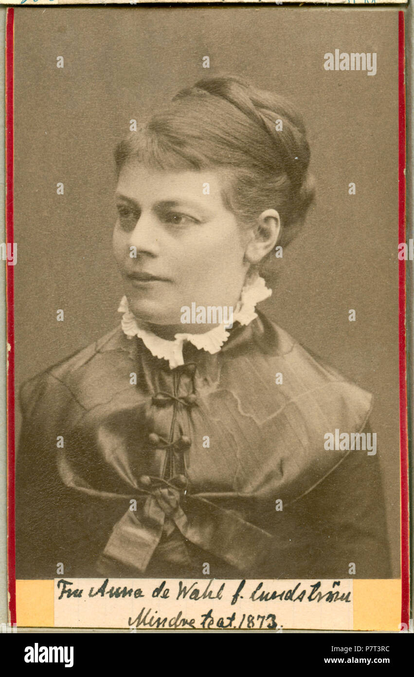 Anna de Wahl, Mindre teatern 1873 22 Anna de Wahl, porträtt - SMV - H2 138 Foto Stock