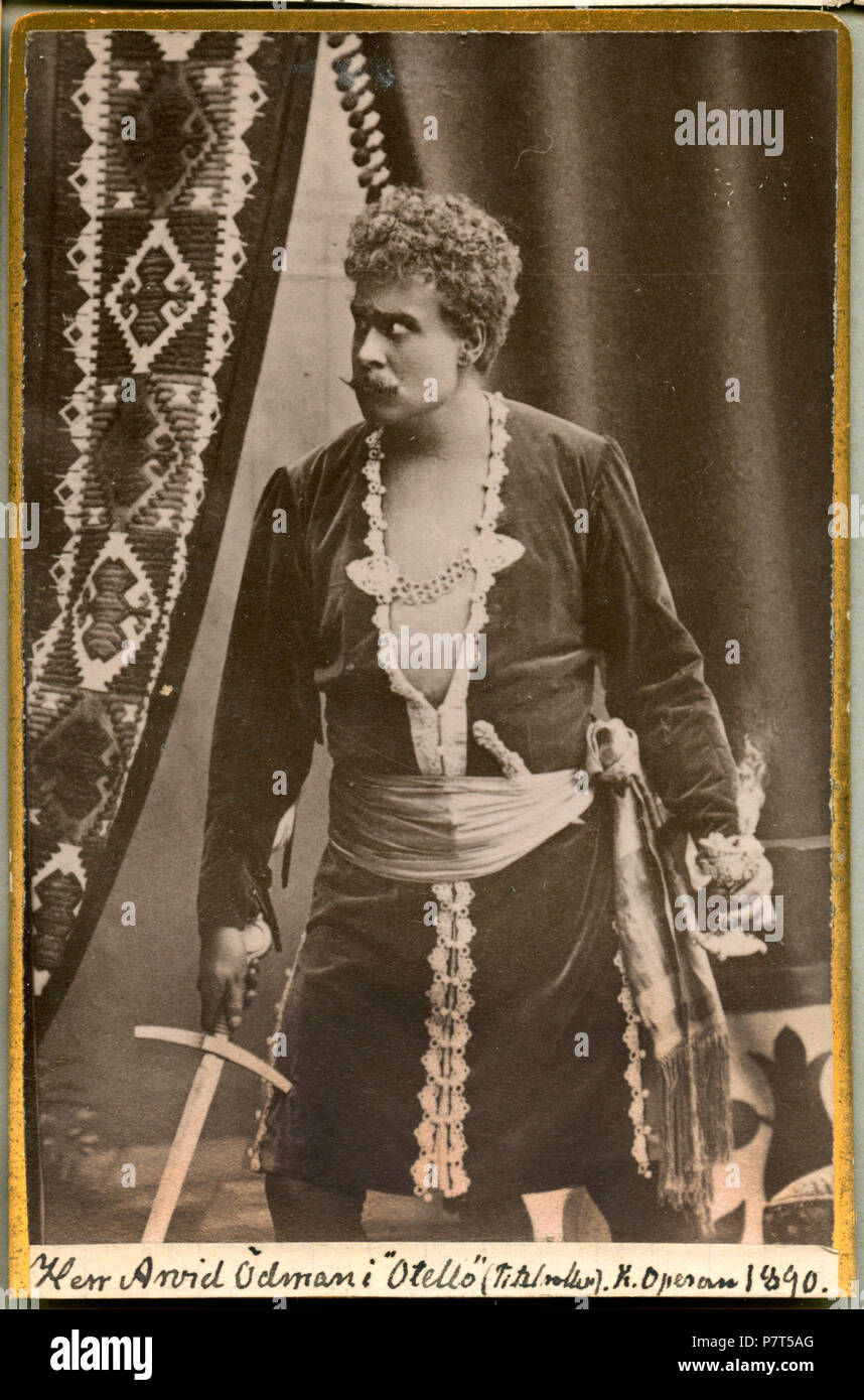 Arvid Ödmann titelrollen io ho Otello, Kungliga Operan 1890 27 Arvid Ödmann, rollporträtt - SMV - H9 110 Foto Stock