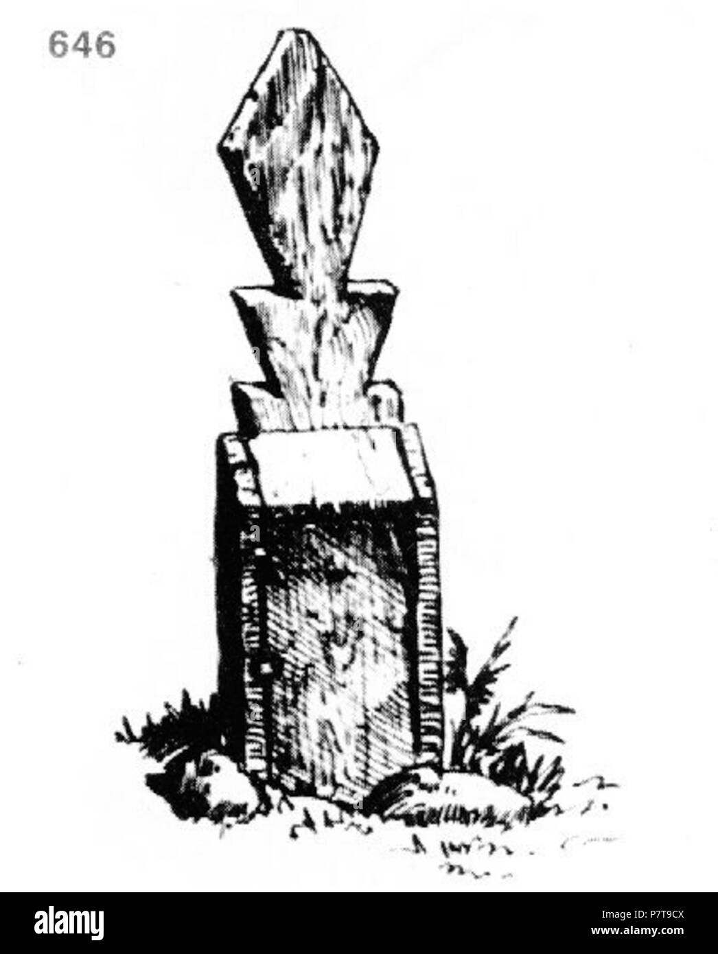 : 646. ". ' . , . , , . : 60x13x2 . : 31x18x15 . 22.IV.1921 . (.. 10, . 69.) . 22 Aprile 1921 209 Ivan Enchev-Vidyu folk bulgaro attraversa 646 Foto Stock
