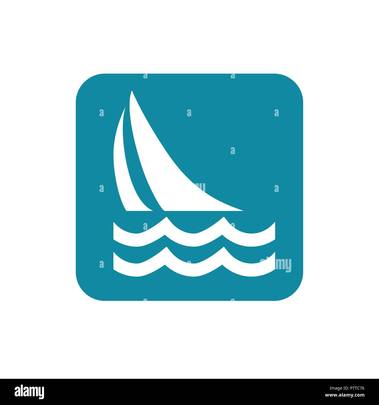 Barca a vela, barca a vela. Facilmente modificabile, colorabile piatto icona Vettore, isolato sfondo, No. 3 variante. Illustrazione Vettoriale