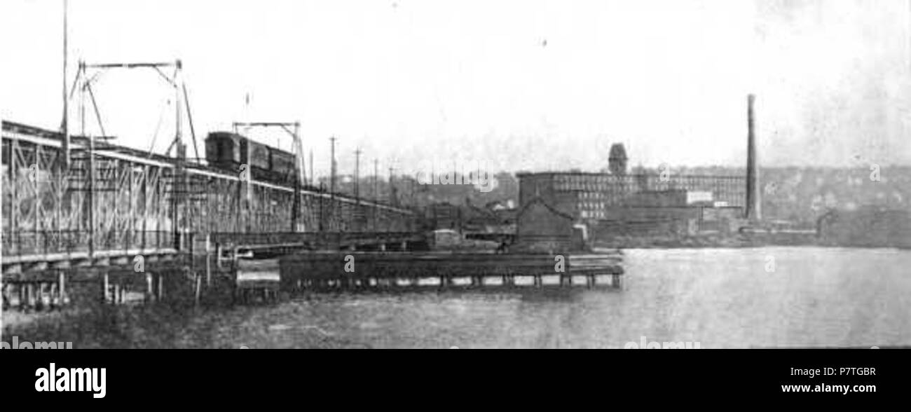 La didascalia dice "Porto Taunton Fiume Slade il Ponte del traghetto' . 1 (vecchio) Taunton fiume in Fall River Foto Stock