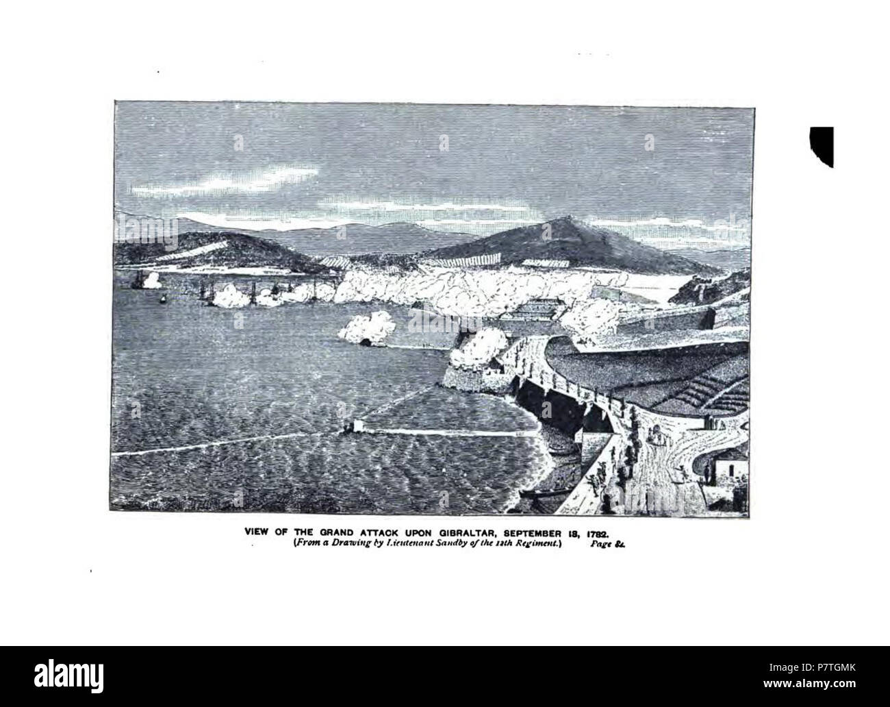 Inglese: Grand attacco 18 Sett 1782 - Incisioni da 'Sieges di Gibilterra" 1879 . 26 novembre 2012, 16:07:42 3 1782 Sandby Sept 18 Gibilterra Grand attacco Foto Stock