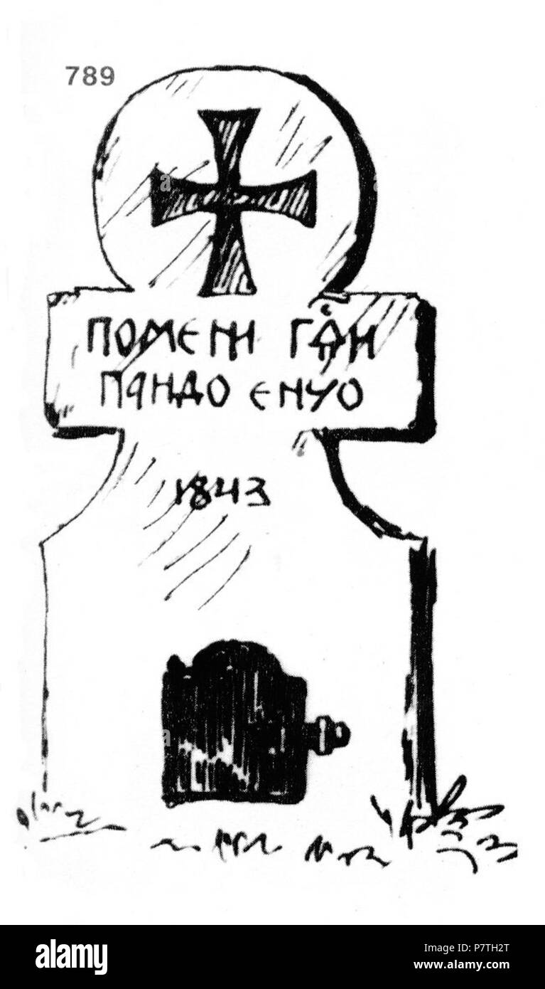 : 789. - [] , . , . . ; , , ; 1843 . : 70x30x8 . 4.I.1926 . (.. 12, . 108.) . 4 Novembre 1926 209 Ivan Enchev-Vidyu folk bulgaro attraversa 789 Foto Stock