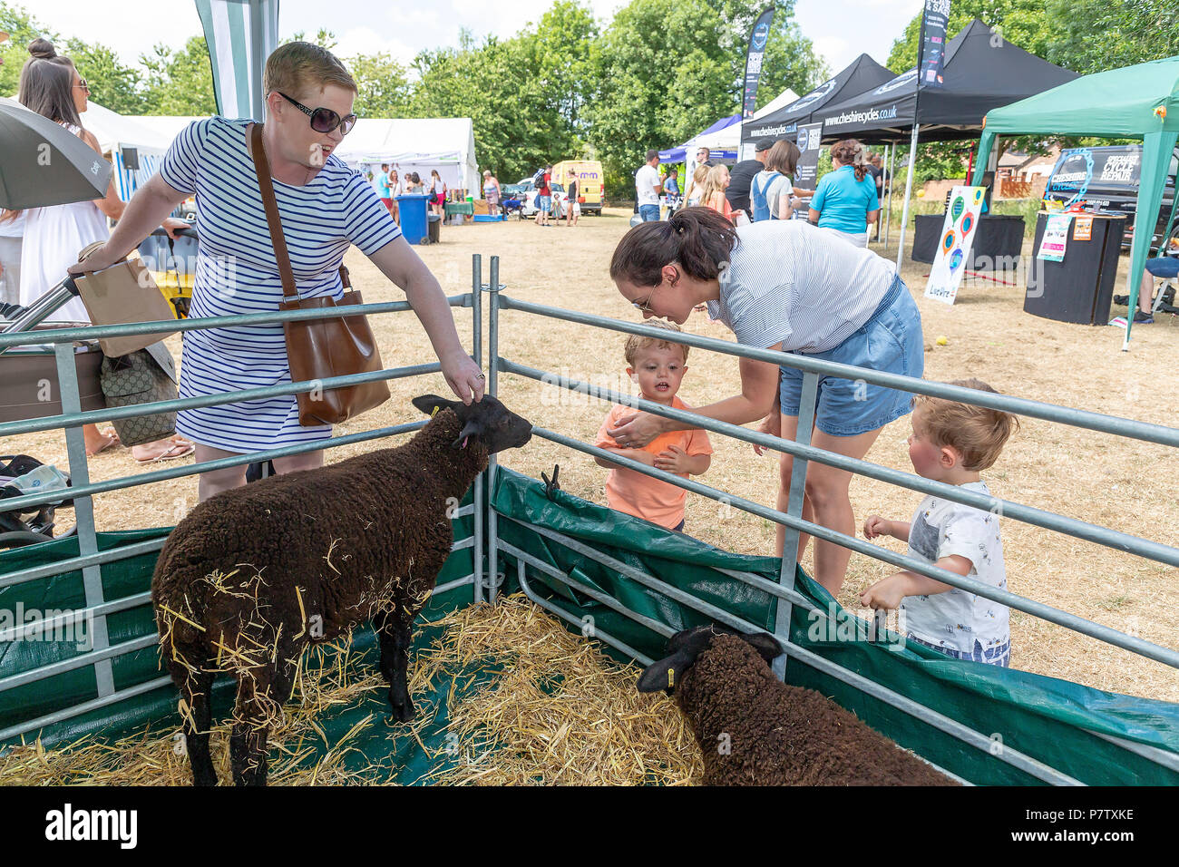 Cheshire, Regno Unito. Il 7 luglio 2018. hanno tenuto la loro undicesima fete sul campo eventi dove centinaia di persone braved la canicola e si è divertita Credito: John Hopkins/Alamy Live News Foto Stock