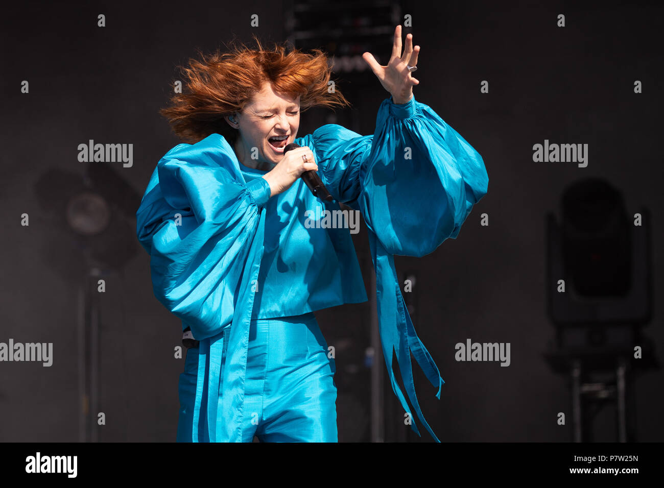 Hyde Park, Regno Unito. 7h luglio 2018, Goldfrapp effettuando al British Summer Time, dotate di Alison Goldfrapp,UK.Hyde Park di Londra. © / Alamy Live News Foto Stock