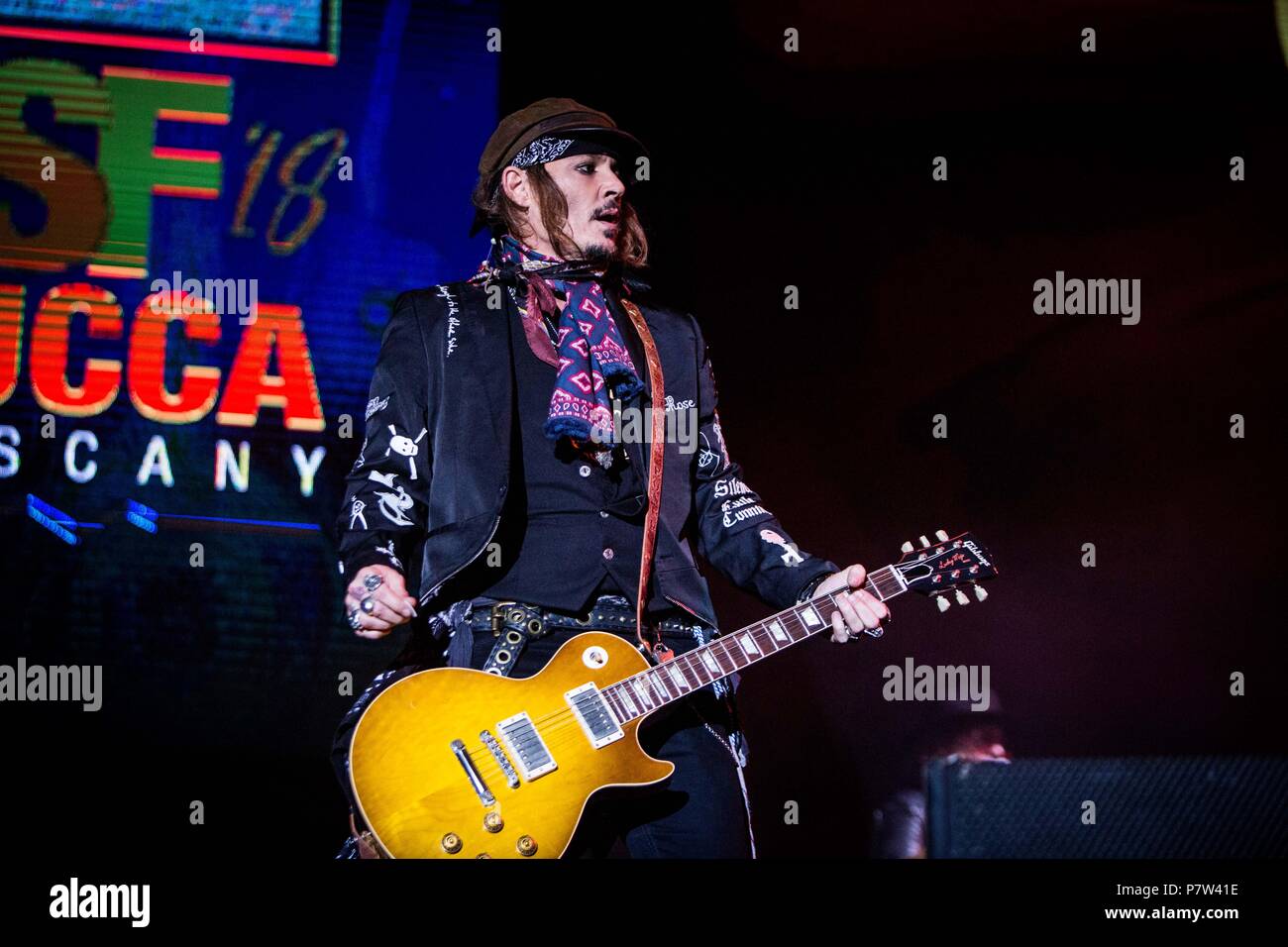 Lucca in Italia il 7 luglio 2018 Hollywood vampiri live a Lucca Summer Festival 2018 © Roberto Finizio / Alamy Live News Foto Stock