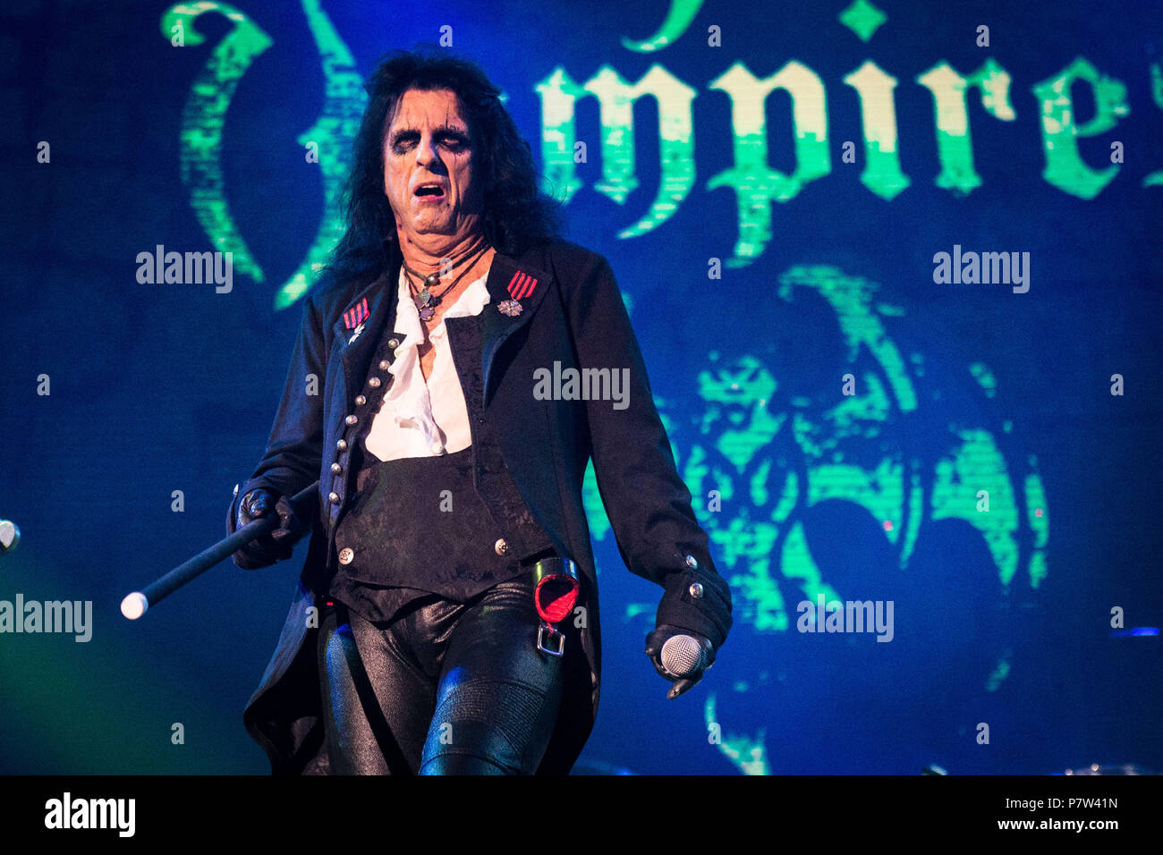 Lucca in Italia il 7 luglio 2018 Hollywood vampiri live a Lucca Summer Festival 2018 © Roberto Finizio / Alamy Live News Foto Stock
