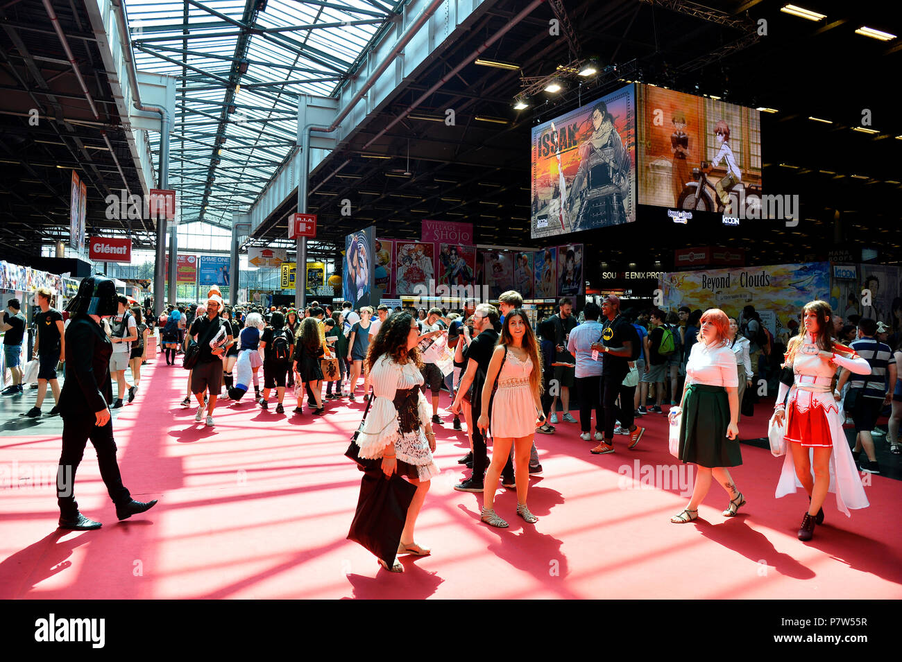 Parigi, Francia. Il 6 luglio 2018. Il Japan Expo Paris è la più grande cultura giapponese e hobby festival. Gli appassionati di manga, arti marziali ventole, giocatori o anime giapponese amanti. Credito: Frédéric VIELCANET/Alamy Live News Foto Stock
