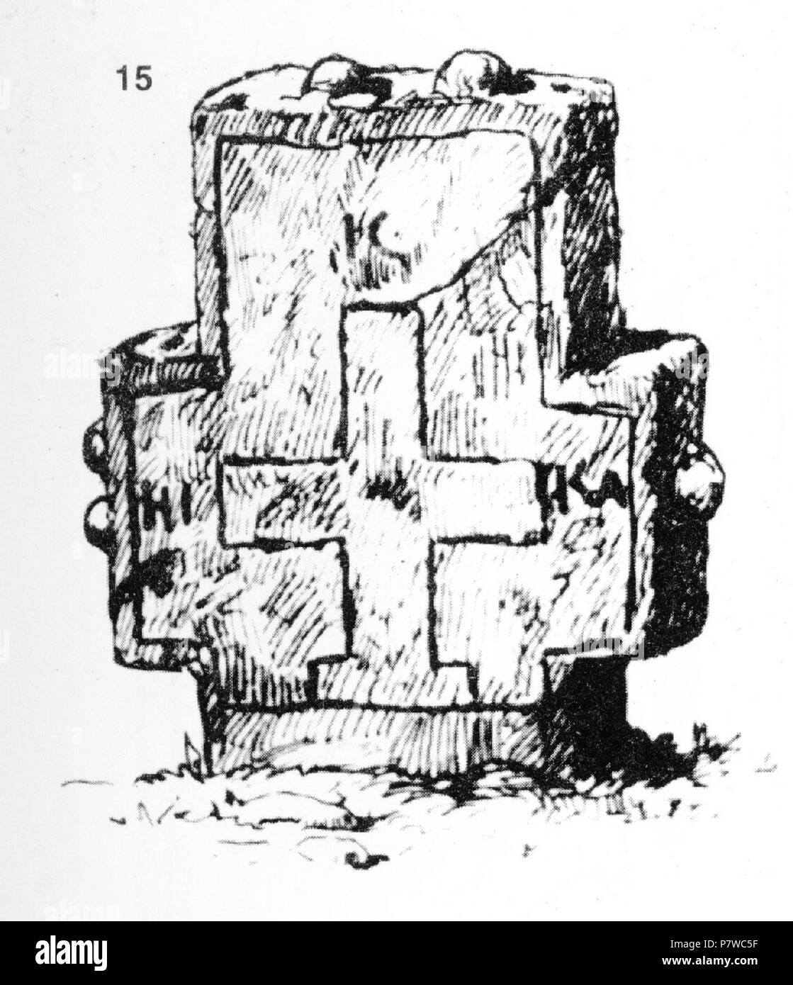 : 15. - , . . . - ; , . , , , - . - . : 35x33x10 . 25.IV.1917. (.., . 2.) . 25 Aprile 1917 206 Ivan Enchev-Vidyu folk bulgaro attraversa 15 Foto Stock