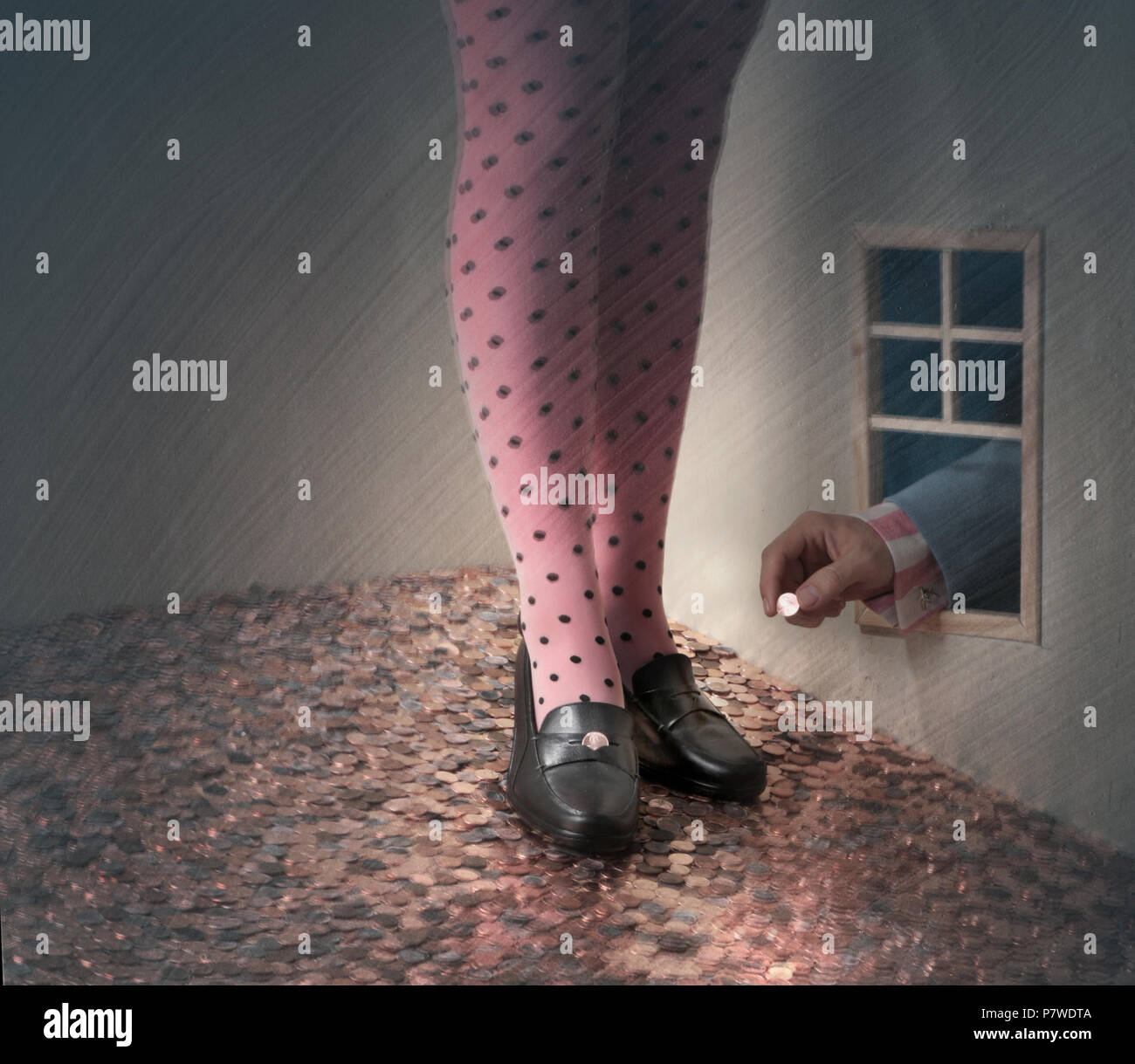 Rubare un penny Foto Stock