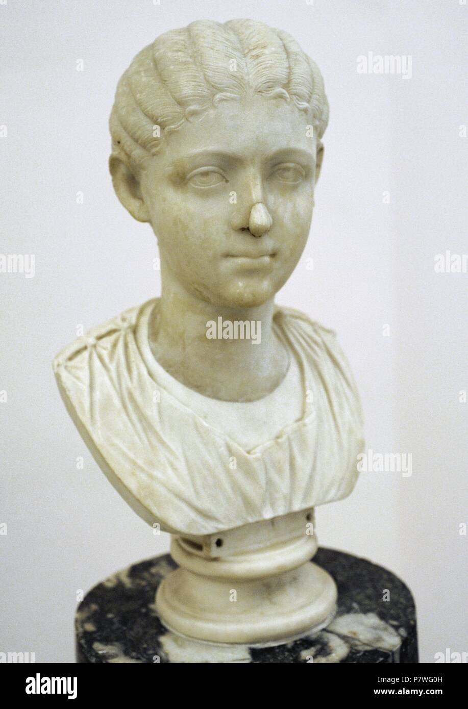 Fulvia Plautilla (185-212). Moglie di imperatore romano Caracalla. Busto, 202. Nazionale Museo Arhaeological. Napoli. L'Italia. Foto Stock