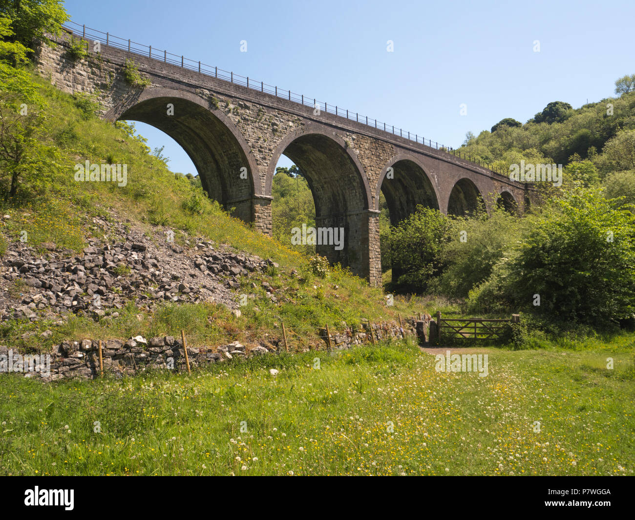 Monsal viadotto, Derbyshire Foto Stock