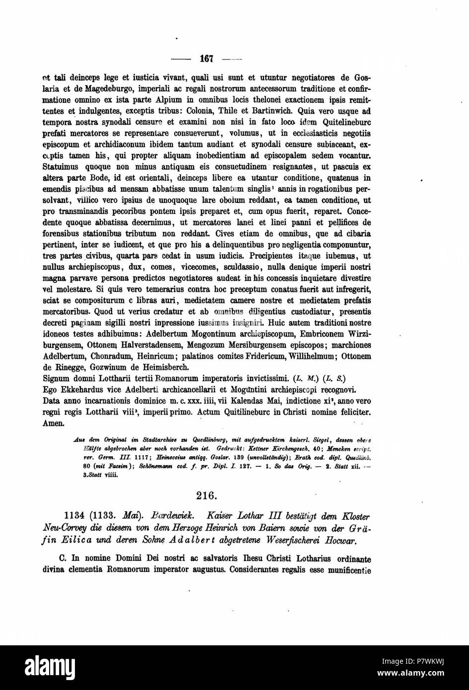 Codex diplomaticus anhaltinus, banda 1-2 . 1869 104 DE CDA 1-2 165 Foto Stock