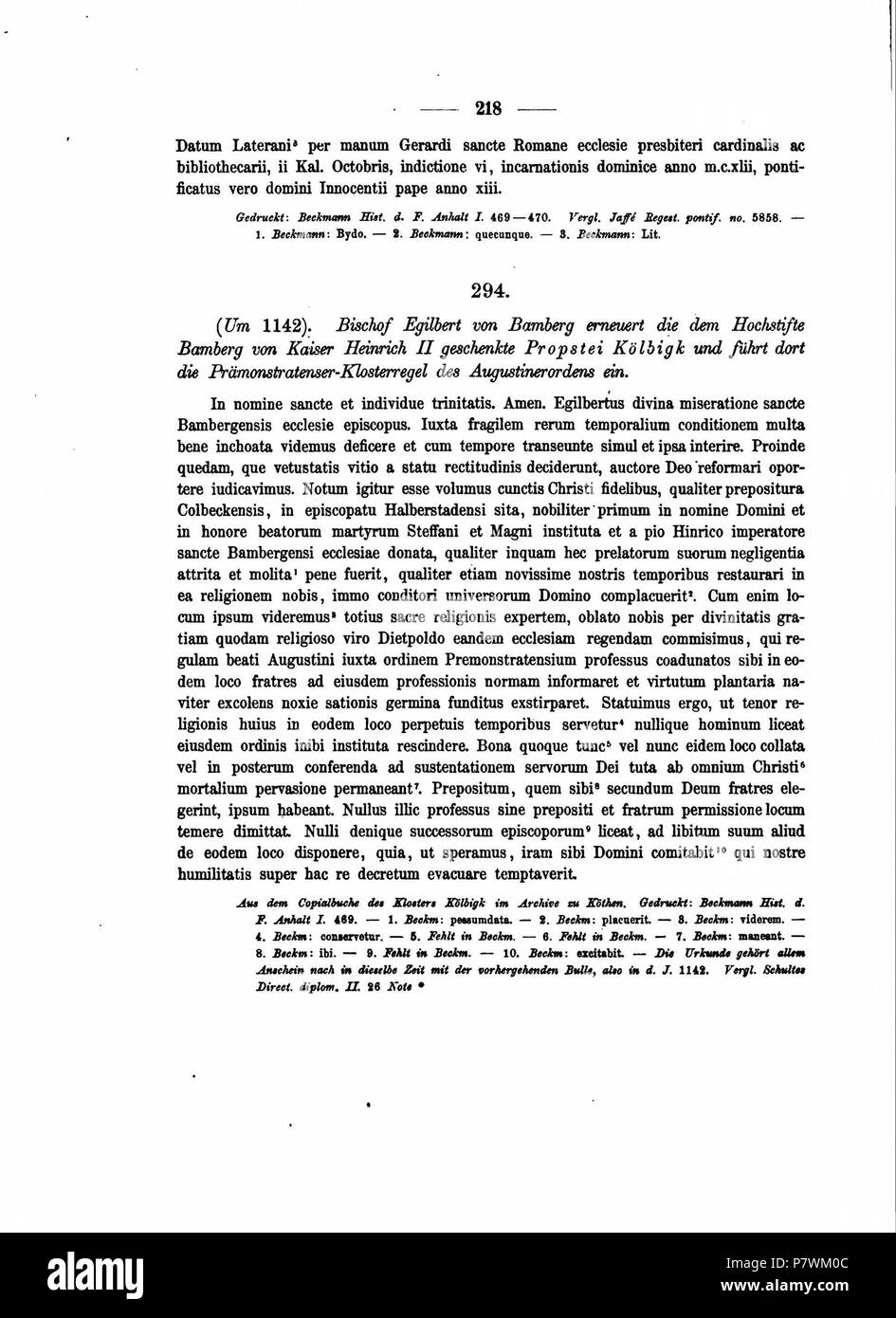 Codex diplomaticus anhaltinus, banda 1-2 . 1869 105 DE CDA 1-2 216 Foto Stock