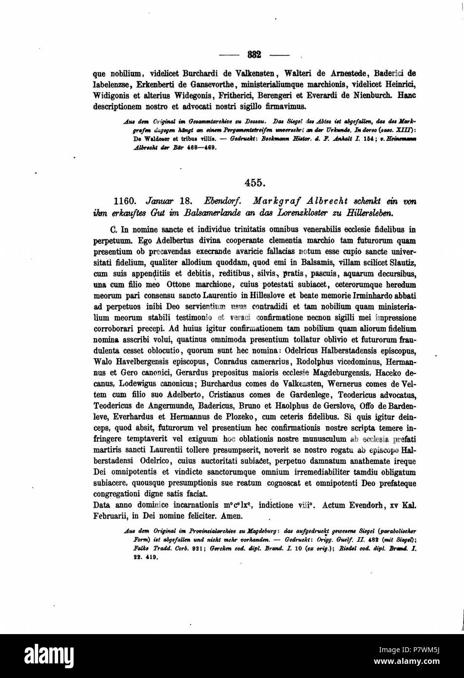 Codex diplomaticus anhaltinus, banda 1-2 . 1869 105 DE CDA 1-2 330 Foto Stock