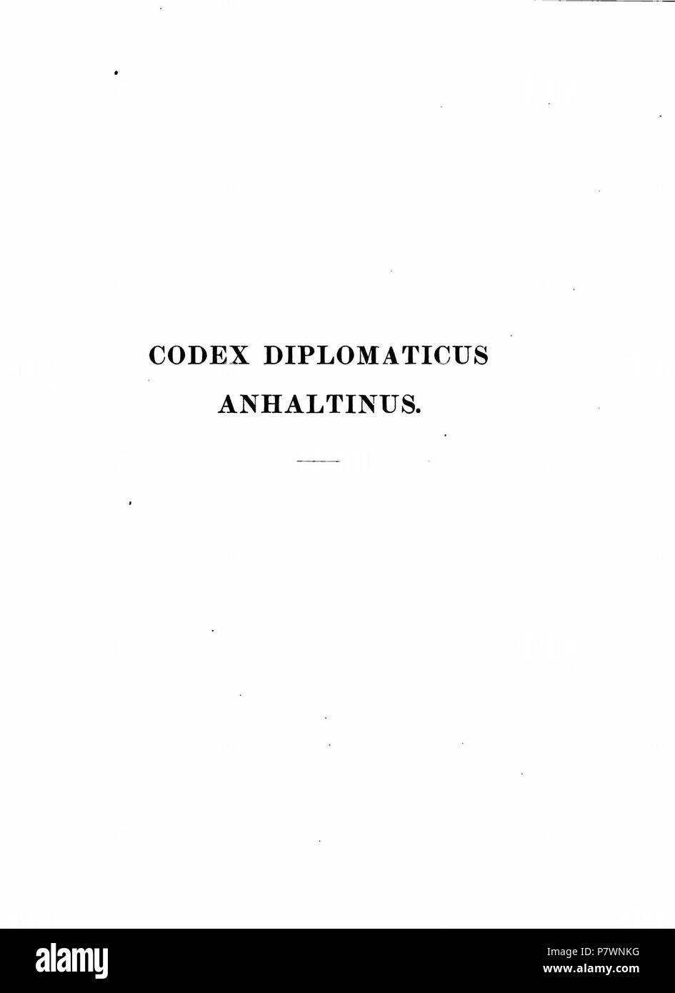 Codex diplomaticus anhaltinus, banda 6 . 1883 117 DE CDA 6 001 Foto Stock