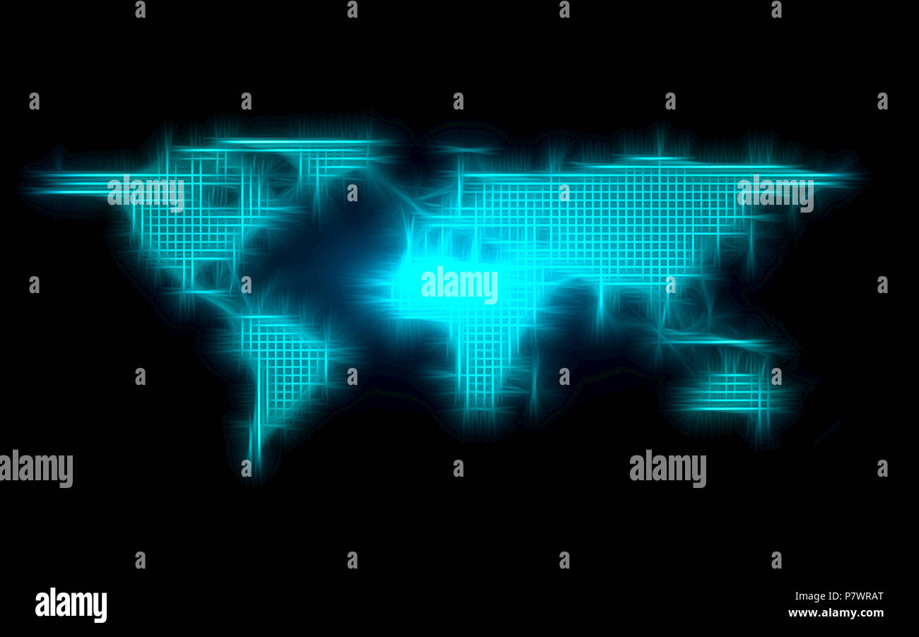 Blue abstract global dot sfondo della mappa. Gradiente radiale. Il design moderno lo sfondo per il rapporto e la presentazione di un progetto modello. Abstract di tecnologia Foto Stock