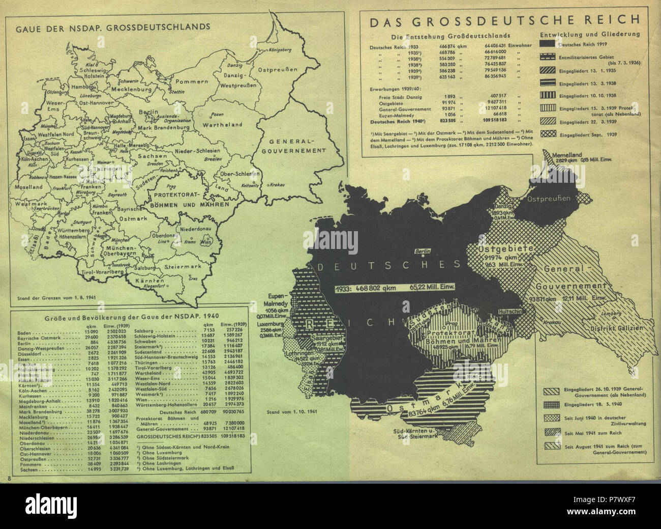 Inglese: la Germania nazista nel 1941. 1941 102 Grossdeutsche Das Reich (1941). Foto Stock