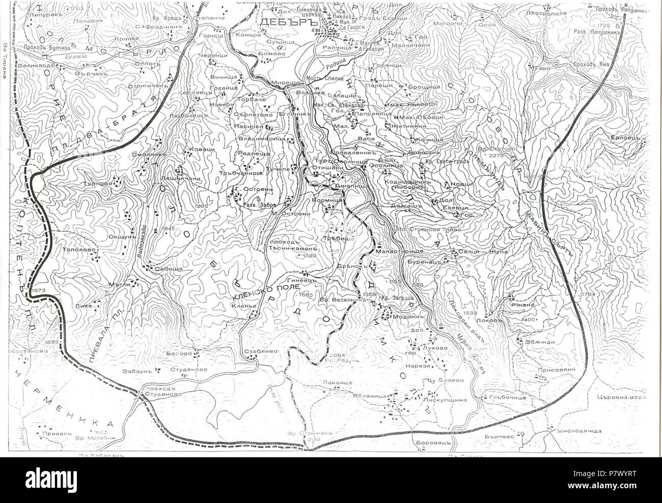 : , . . 174 GoloByrdo-Debyrsko Karta Foto Stock