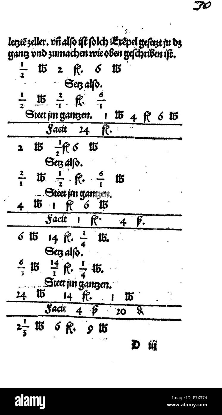 . Ayn nuovo kunstlich buech welches gar gewiss vnd behend lernet nach der regel gemainen detre/ welschen pratiche/ regeln falsi vñ erlichë regeln .... Deutsch: Dies ist ein Scan des historischen Buches inglese: questa è una scansione del documento storico . N/A 128 De Rechenbuch (Schreiber) 057 Foto Stock
