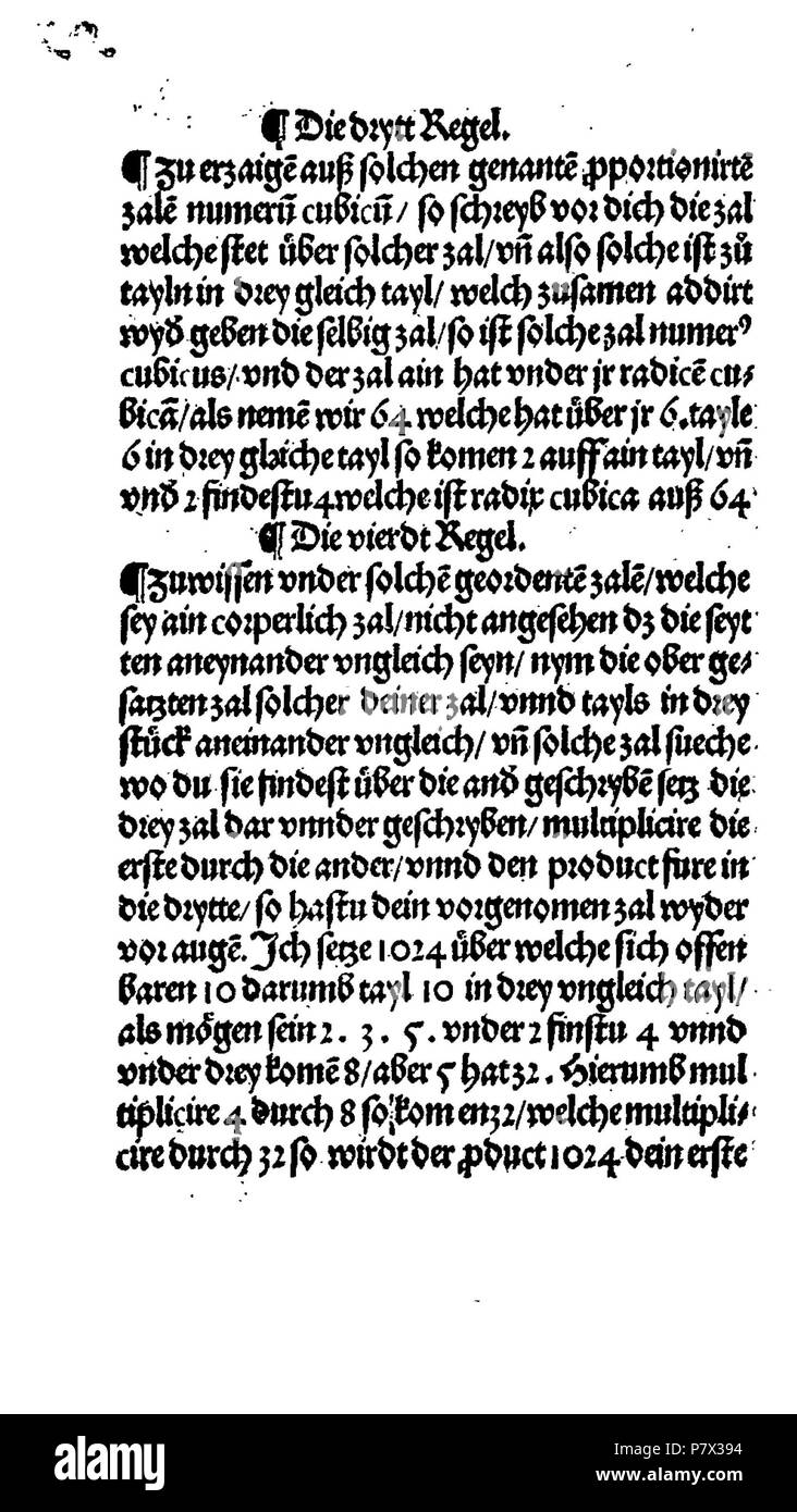 . Ayn nuovo kunstlich buech welches gar gewiss vnd behend lernet nach der regel gemainen detre/ welschen pratiche/ regeln falsi vñ erlichë regeln .... Deutsch: Dies ist ein Scan des historischen Buches inglese: questa è una scansione del documento storico . N/A 128 De Rechenbuch (Schreiber) 104 Foto Stock
