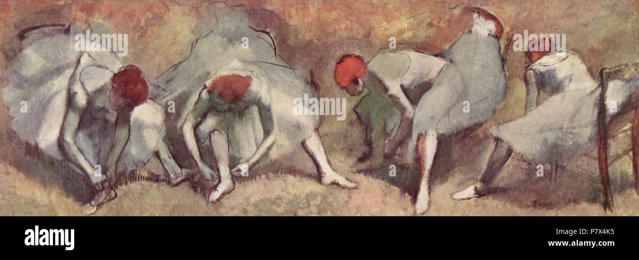 . Deutsch: Tänzerinnen ihre Schuhe bindend circa 1893-1898 141 Edgar Germain Hilaire Degas 074 Foto Stock
