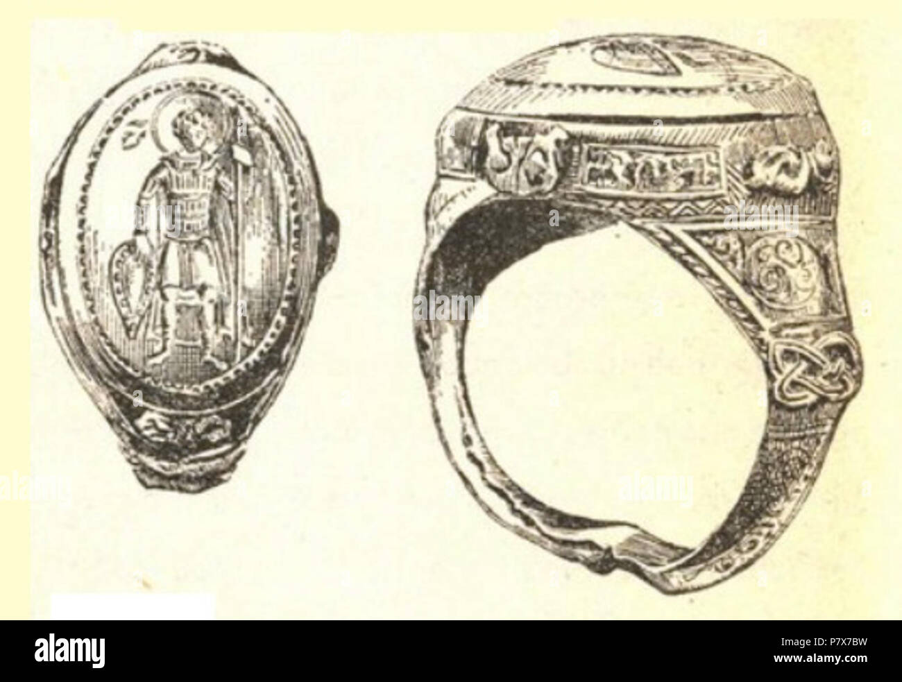 Inglese: un 12esimo secolo Reale Georgiano anello sia attribuito al re Davide IV o George III. : III- (.. 1184) . . , , , : ' , , ' (" , , , " E . , , .41). . 1904 . , .[1] . circa 1902 171 Reale Georgiano signet ring Foto Stock