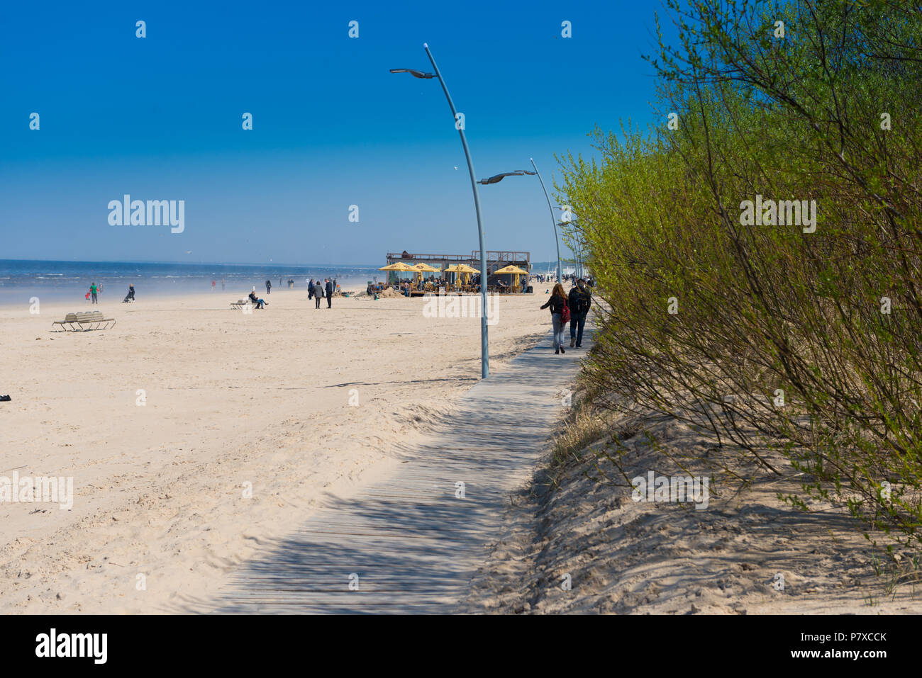 Il lungomare vicino alla spiaggia di Jurmala, Lettonia Foto Stock