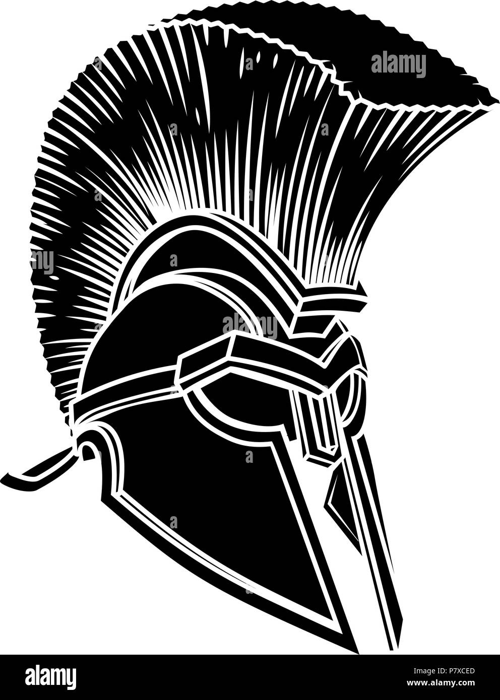 Spartan greco antico casco Illustrazione Vettoriale