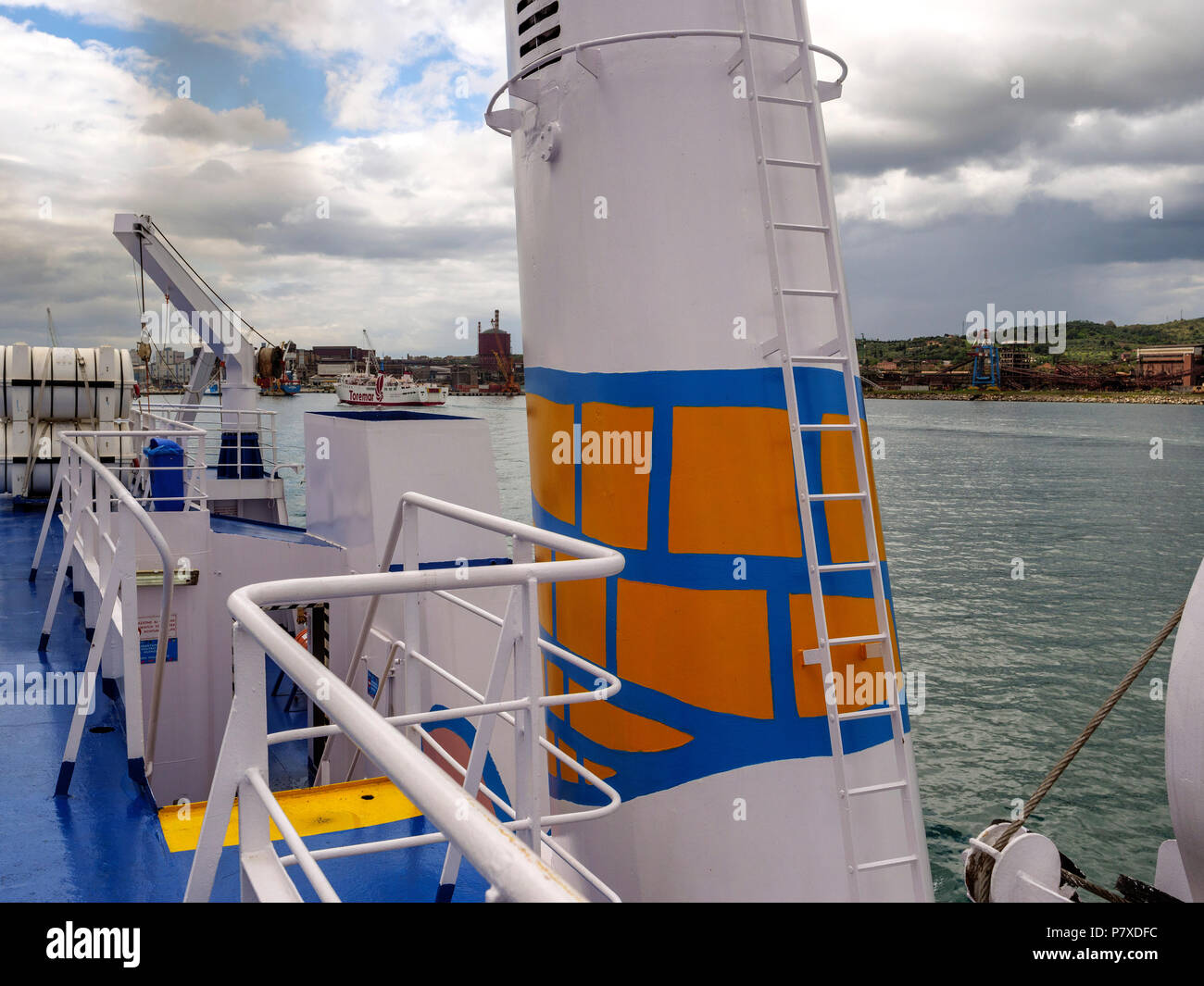 Moby Lines traghetto da Piombino per l'Isola d'Elba, Regione Toscana, Provincia di Livorno, Italia, Europa Foto Stock