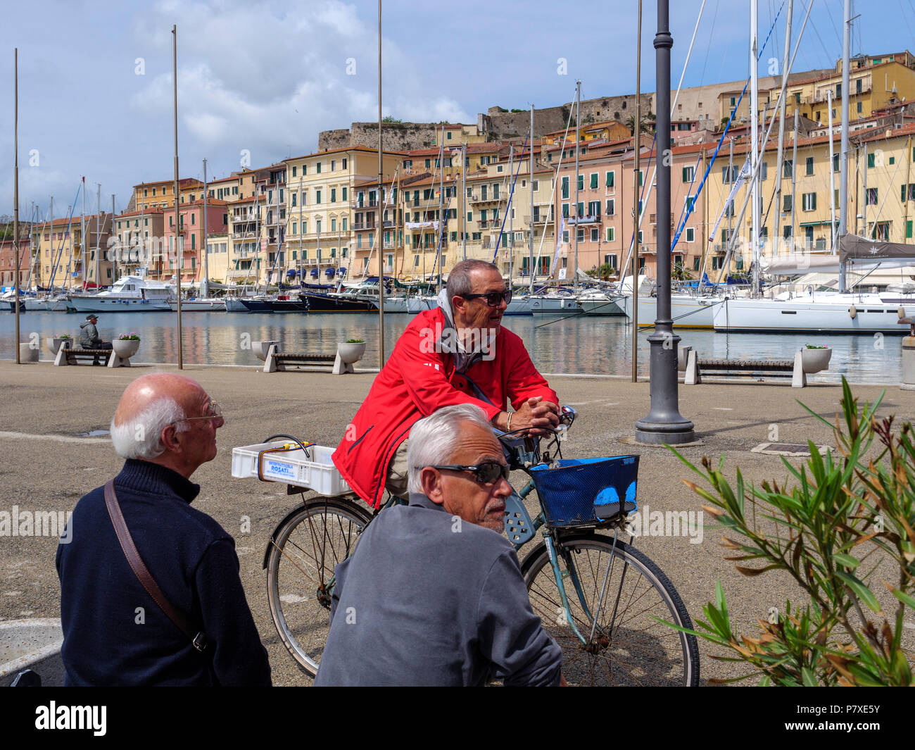 Pier porto Darsena, Portoferraio, Isola d'Elba, Regione Toscana, Provincia di Livorno, Italia, Europa Foto Stock