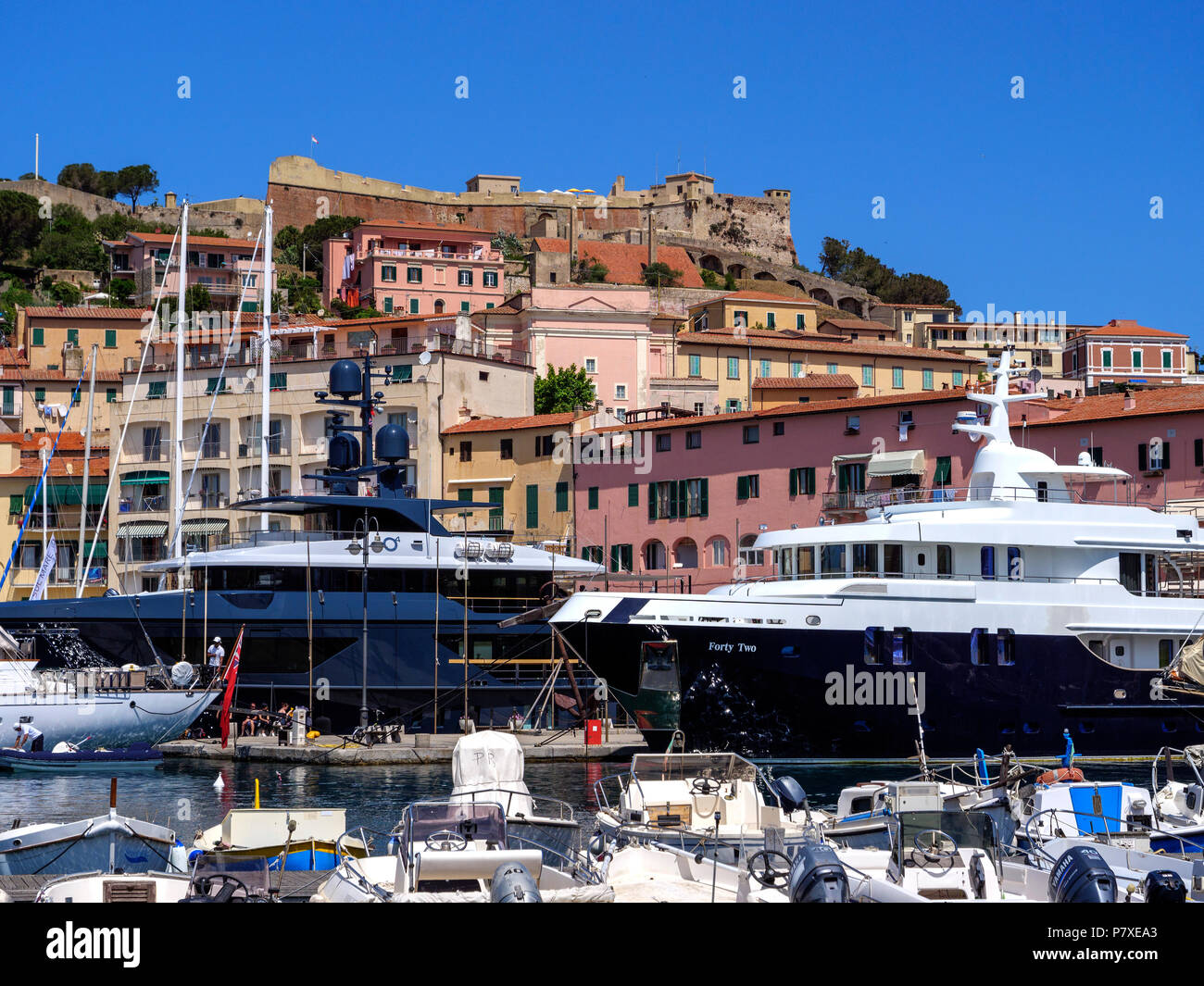 Forte Falcone, Porto Darsema, Portoferraio, Isola d'Elba, Regione Toscana, Provincia di Livorno, Italia, Europa Foto Stock