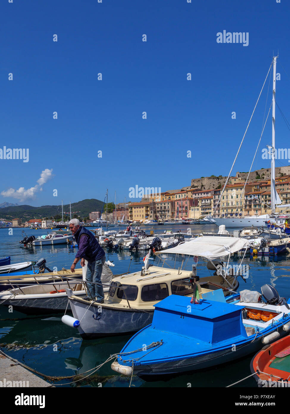 Porto Darsema, Portoferraio, Isola d'Elba, Regione Toscana, Provincia di Livorno, Italia, Europa Foto Stock