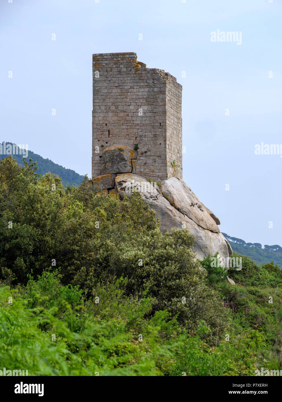 Torre di avvistamento San Giovanni bei Sant'Ilario in Campo, Elba, Regione Toscana, Provincia di Livorno, Italia, Europa Foto Stock