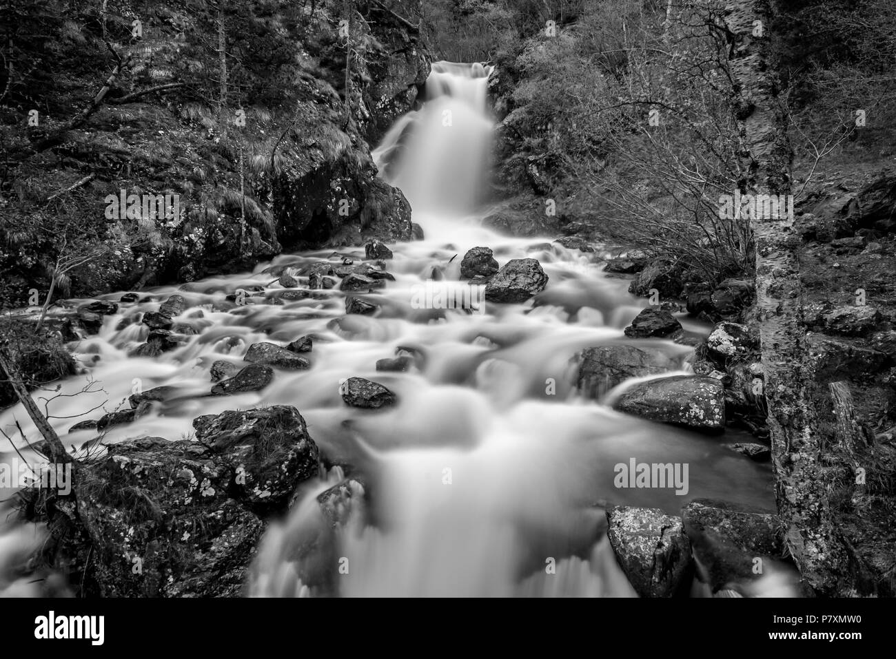 Cascata in Arinsal, La Massana - Andorra Foto Stock